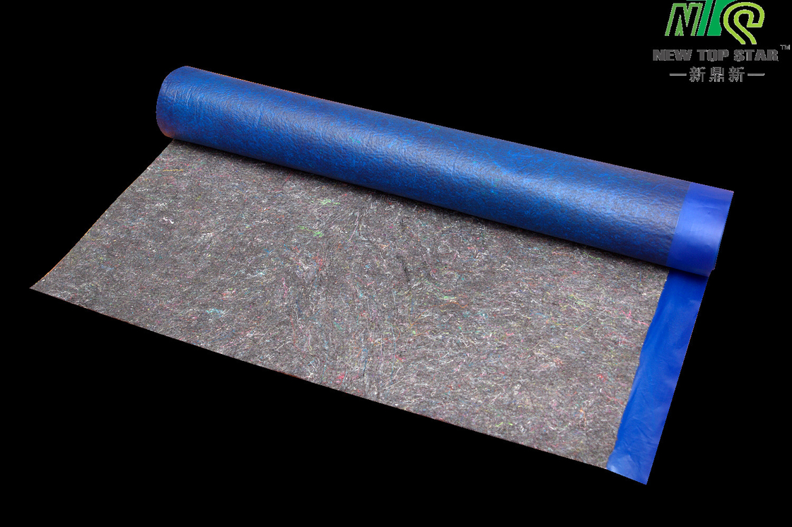 Blue Laminate Flooring Underlayment Recycled Fibers Felt Cushion Underlayment For Engineered Wood